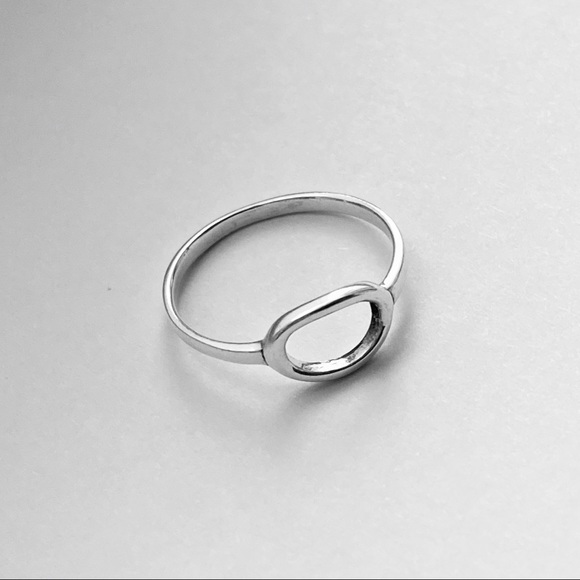 Sterling Silver Small Halo Ring, Open Circle Ring, Silver Rings - Picture 3 of 13